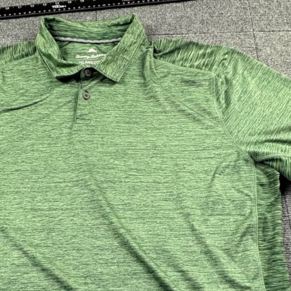Tommy Bahama IslandZone Mens XXL Green Space Dye Polo Shirt UPF 30 Active Golf